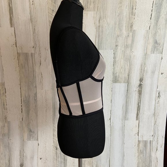 Kiki Riki Size Small Nude Sheer Bustier Bra Top - Picture 2 of 8